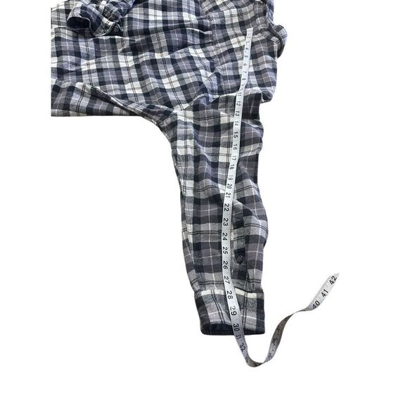 Anchorage Mens Black White Plaid Button Up Long Sleeve Flannel Shirt Top XL - Picture 3 of 12